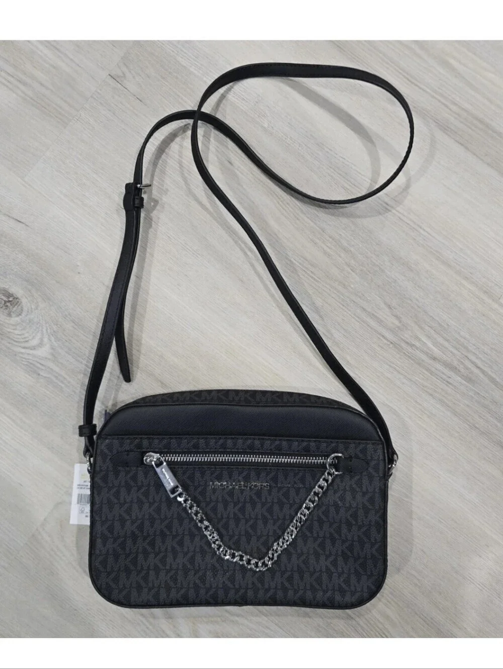 Michael Kors Jet Set Large Logo Crossbody Bag (Black) NWT